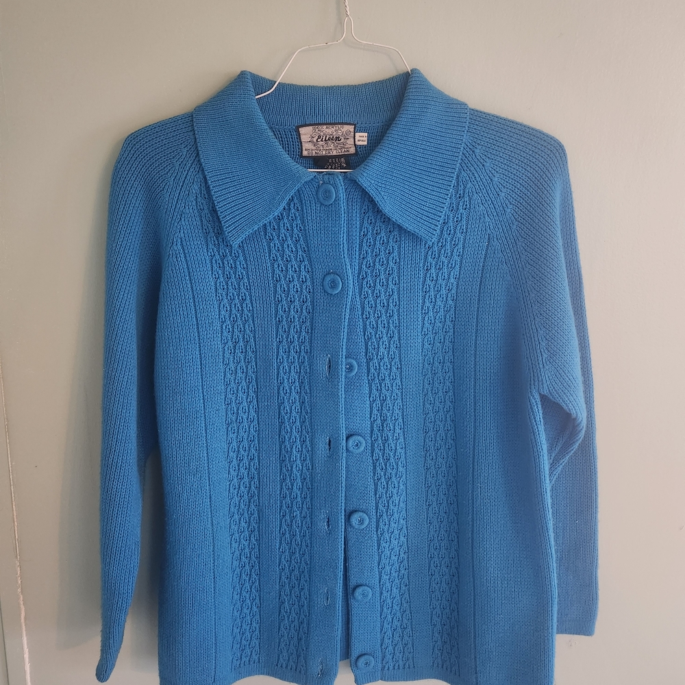 Blue Women's Cardigan Sweater